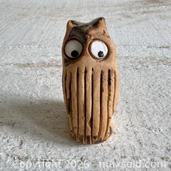 MaxSold Auction: Pottery Owl Figurine with Darling Carved Detailing and Big Retro Eyes - Kingston (Ontario, Canada) SELLER MANAGED Downsizing Online Auction - Bishop Street