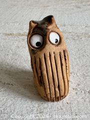 MaxSold Auction: Pottery Owl Figurine with Darling Carved Detailing and Big Retro Eyes - Kingston (Ontario, Canada) SELLER MANAGED Downsizing Online Auction - Bishop Street