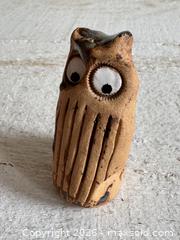 MaxSold Auction: Pottery Owl Figurine with Darling Carved Detailing and Big Retro Eyes - Kingston (Ontario, Canada) SELLER MANAGED Downsizing Online Auction - Bishop Street