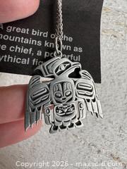MaxSold Auction: Thunderbird Pewter Pendant Necklace by Frederick Designs - Pacific Coast Design - Made in Canada - Kingston (Ontario, Canada) SELLER MANAGED Downsizing Online Auction - Bishop Street