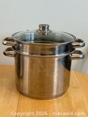 MaxSold Auction: Two Large Metal Stock Pots, One with Strainer Insert - Kingston (Ontario, Canada) SELLER MANAGED Downsizing Online Auction - Bishop Street
