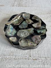 MaxSold Auction: Vintage Abalone Shell Pieces in Resin Soap Dish - Seashell Trinket Holder - New Trend Industries - Made in USA - Kingston (Ontario, Canada) SELLER MANAGED Downsizing Online Auction - Bishop Street