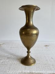 MaxSold Auction: Vintage Brass Smooth Vase - Vintage Brass Vase with Simple Detailing - Made in India - Kingston (Ontario, Canada) SELLER MANAGED Downsizing Online Auction - Bishop Street