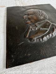 MaxSold Auction: Vintage Heavy Metal Portrait of a Man Simple Plaque - Metal Relief Gentleman Head - Kingston (Ontario, Canada) SELLER MANAGED Downsizing Online Auction - Bishop Street