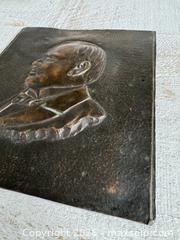 MaxSold Auction: Vintage Heavy Metal Portrait of a Man Simple Plaque - Metal Relief Gentleman Head - Kingston (Ontario, Canada) SELLER MANAGED Downsizing Online Auction - Bishop Street