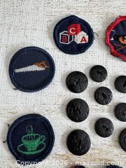 MaxSold Auction: Vintage Lot of Mixed Guide Patches and Buttons - Vintage Girl Guides Patches - Kingston (Ontario, Canada) SELLER MANAGED Downsizing Online Auction - Bishop Street