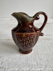 MaxSold Auction: Vintage Miniature Upper Canada Village Jug with Handle - Small Glaze Pottery Vase Decor - Kingston (Ontario, Canada) SELLER MANAGED Downsizing Online Auction - Bishop Street