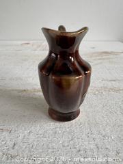 MaxSold Auction: Vintage Miniature Upper Canada Village Jug with Handle - Small Glaze Pottery Vase Decor - Kingston (Ontario, Canada) SELLER MANAGED Downsizing Online Auction - Bishop Street