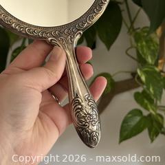 MaxSold Auction: Vintage Silver Plated Hand Held Mirror - Silver Plated Vanity Mirror with Detailed Metal Embossing - Kingston (Ontario, Canada) SELLER MANAGED Downsizing Online Auction - Bishop Street