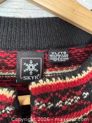 MaxSold Auction: Vintage Skyr Nordic Wool Clasp Cardigan Sweater - Size XL - Kingston (Ontario, Canada) SELLER MANAGED Downsizing Online Auction - Bishop Street