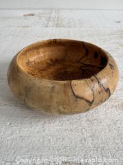 MaxSold Auction: Vintage Small Maple Wood Burl Bowl Hand Carved - Vintage Wooden Burl Trinket Bowl - Signed AJ - Kingston (Ontario, Canada) SELLER MANAGED Downsizing Online Auction - Bishop Street