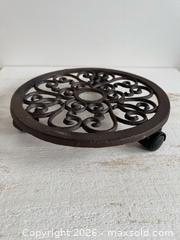 MaxSold Auction: Wrought-Iron Potted Plant Stand with Wheels - Kingston (Ontario, Canada) SELLER MANAGED Downsizing Online Auction - Bishop Street
