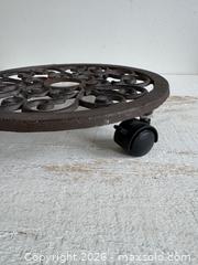 MaxSold Auction: Wrought-Iron Potted Plant Stand with Wheels - Kingston (Ontario, Canada) SELLER MANAGED Downsizing Online Auction - Bishop Street