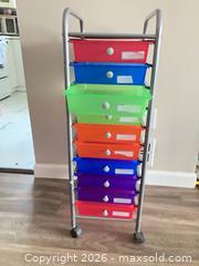 MaxSold Auction: Rolling Storage Cart with 9 Drawers, Metal Frame - Oshawa (Ontario, Canada) SELLER MANAGED Reseller Online Auction - Skylark Avenue
