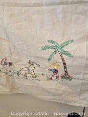 MaxSold Auction: Assorted Embroidered Tablecloths & Linens with Pastel Easter Motifs - San Jose (California, USA) SELLER MANAGED Downsizing Online Auction - Paladin Drive