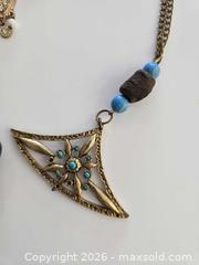 MaxSold Auction: Lot: 3 Vintage-Inspired Bohemian Necklaces & Clip-On Earring - San Jose (California, USA) SELLER MANAGED Downsizing Online Auction - Paladin Drive
