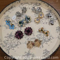 MaxSold Auction: Lot of Approximately 10 Pairs Vintage Clip-On Earrings (Made in Japan, BSK) - San Jose (California, USA) SELLER MANAGED Downsizing Online Auction - Paladin Drive