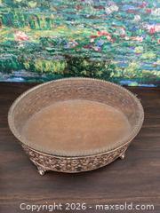 MaxSold Auction: Ornate Oval Brass Trinket Jewelry Box with Mirrored Top - San Jose (California, USA) SELLER MANAGED Downsizing Online Auction - Paladin Drive