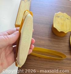 MaxSold Auction: Vintage Ladies Vanity/Dresser Grooming Set, Amber Marbled - San Jose (California, USA) SELLER MANAGED Downsizing Online Auction - Paladin Drive
