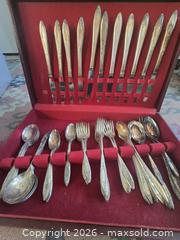 MaxSold Auction: Wm A. Rogers / Oneida silver-plated flatware set in original box - San Jose (California, USA) SELLER MANAGED Downsizing Online Auction - Paladin Drive