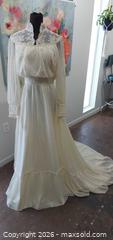 MaxSold Auction: 1980 Vintage Ivory Bridal Gown with Lace Yoke & High Collar - Carleton Place (Ontario, Canada) SELLER MANAGED Estate Sale Online Auction - Bennett Street