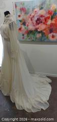 MaxSold Auction: 1980 Vintage Ivory Bridal Gown with Lace Yoke & High Collar - Carleton Place (Ontario, Canada) SELLER MANAGED Estate Sale Online Auction - Bennett Street