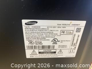 MaxSold Auction: Samsung 46" Smart LED TV – Model UN46D6050 - Ajax (Ontario, Canada) SELLER MANAGED Downsizing Online Auction - Love Crescent
