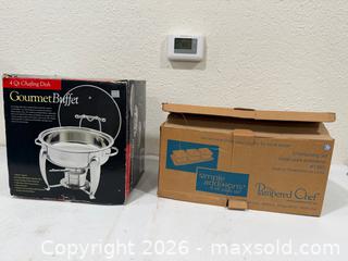 MaxSold Auction: Gourmet Buffet Chafing Dish and Pampered Chef Snack Serving Set - Sacramento (California, USA) SELLER MANAGED Reseller Online Auction - Arden Way