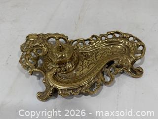 MaxSold Auction: Solid Brass Cast Inkwell Holder - Sacramento (California, USA) SELLER MANAGED Reseller Online Auction - Arden Way