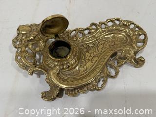MaxSold Auction: Solid Brass Cast Inkwell Holder - Sacramento (California, USA) SELLER MANAGED Reseller Online Auction - Arden Way