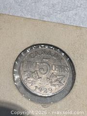 MaxSold Auction: 1929 Canada 5 Cent Coin King George V Silver - Maple Ridge (British Columbia, Canada) PARTNER MANAGED Reseller Online Auction - Blanshard