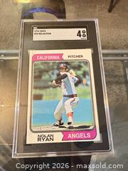 MaxSold Auction: 1974 Topps #20 Nolan Ryan Baseball Card (SGC slab) - Maple Ridge (British Columbia, Canada) PARTNER MANAGED Reseller Online Auction - Blanshard