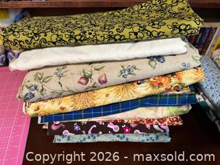 MaxSold Auction: Assorted Quilting Cotton Fabric Lot, ~11–13 Pieces, 1 yd Each - Maple Ridge (British Columbia, Canada) PARTNER MANAGED Reseller Online Auction - Blanshard