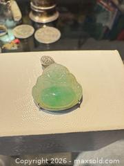 MaxSold Auction: Carved Green Jade Laughing Buddha Pendant in 18K White Gold - Maple Ridge (British Columbia, Canada) PARTNER MANAGED Reseller Online Auction - Blanshard