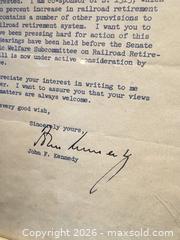 MaxSold Auction: Framed Typed Senate Letter by (JFK) John F. Kennedy — June 16, 1958 - Maple Ridge (British Columbia, Canada) PARTNER MANAGED Reseller Online Auction - Blanshard