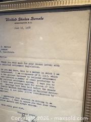 MaxSold Auction: Framed Typed Senate Letter by (JFK) John F. Kennedy — June 16, 1958 - Maple Ridge (British Columbia, Canada) PARTNER MANAGED Reseller Online Auction - Blanshard