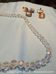 MaxSold Auction: Mixed Vintage Silver-Plated Crystal Necklace and Cufflinks Lot (Stamped .835) (YK) - Maple Ridge (British Columbia, Canada) PARTNER MANAGED Reseller Online Auction - Blanshard