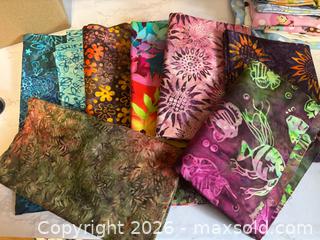 MaxSold Auction: Quilting Cotton Batik-Style Fabric, 8 Half-Yard Pieces - Maple Ridge (British Columbia, Canada) PARTNER MANAGED Reseller Online Auction - Blanshard