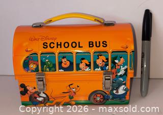 MaxSold Auction: Walt Disney School Bus metal lunch box  - Ottawa (Ontario, Canada) SELLER MANAGED Downsizing Online Auction - Armstrong