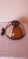 MaxSold Auction: Antique Tiffany-Style Slag Glass Hanging Lamp - Kingston (Ontario, Canada) SELLER MANAGED Estate Sale Online Auction - Tamarac Street
