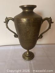 MaxSold Auction: Antique Two-Handled Ornate Brass Urn/Vase, India - Kingston (Ontario, Canada) SELLER MANAGED Estate Sale Online Auction - Tamarac Street