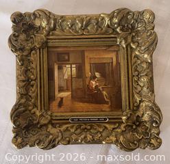 MaxSold Auction: Framed Decorative Reproduction Print 'A Mother's Duty'— Pieter de Hooch (small), sold as is - Kingston (Ontario, Canada) SELLER MANAGED Estate Sale Online Auction - Tamarac Street