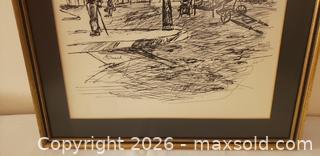 MaxSold Auction: Framed Pen & Ink Architectural Street Scene, Signed "Simard", sold as is - Kingston (Ontario, Canada) SELLER MANAGED Estate Sale Online Auction - Tamarac Street