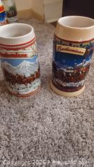 MaxSold Auction: Lot of 8 Budweiser Ceramic Beer Steins — Clydesdale Holiday Design - South Hill (Washington, USA) SELLER MANAGED Estate Sale Online Auction - 117st Ct East (CONDO)