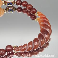 MaxSold Auction: Carnelian Beaded Necklace with Cloisonné Enamel Pendant - Hatboro (Pennsylvania, USA) PARTNER MANAGED Estate Sale Online Auction -  Jacksonville Road