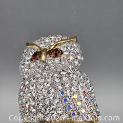 MaxSold Auction: Gold-Tone Owl Brooch with Clear Crystal Accents - Hatboro (Pennsylvania, USA) PARTNER MANAGED Estate Sale Online Auction -  Jacksonville Road