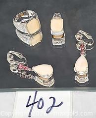 MaxSold Auction: Jewelry Set, Sterling Silver Cream Stone, ring, pendant, earrings  - Hatboro (Pennsylvania, USA) PARTNER MANAGED Estate Sale Online Auction -  Jacksonville Road