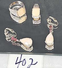 MaxSold Auction: Jewelry Set, Sterling Silver Cream Stone, ring, pendant, earrings  - Hatboro (Pennsylvania, USA) PARTNER MANAGED Estate Sale Online Auction -  Jacksonville Road