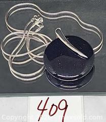 MaxSold Auction: Midnight Blue Glittery Stone, Sterling Pendant, Sterling chain - Hatboro (Pennsylvania, USA) PARTNER MANAGED Estate Sale Online Auction -  Jacksonville Road