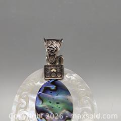 MaxSold Auction: Mother-of-Pearl Pendant with Abalone Inlay, Sterling Silver / 18k Bail - Hatboro (Pennsylvania, USA) PARTNER MANAGED Estate Sale Online Auction -  Jacksonville Road